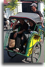 Becak (riksza) w Jogja::Yogyakarta, Jawa Indonezja::