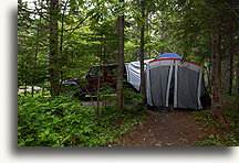 Kamping w parku Forillon::Gaspe, Quebec, Kanada::