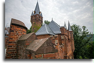 Wieża zegarowa::Zamek Hradec, Czechy::