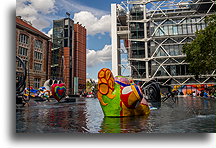 Fontanna Strawińskiego::Centrum Pompidou, Paryż, Francja::