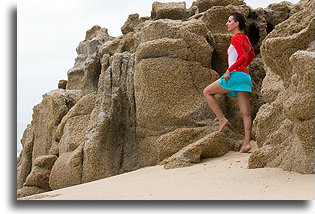 Skała na plaży::Hilton Los Cabos, Kalifornia Dolna, Meksyk::