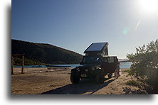 Poranek na plaży Santispak::Bahia Concepcion, Kalifornia Dolna, Meksyk::