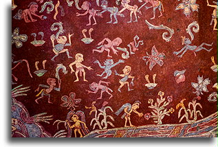 Mural raj Tlaloc::Pałac Tepantitla, Teotihuacan, Meksyk::