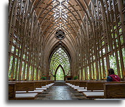 Nawa w stylu gotyckim::Cooper Chapel, Arkansas, United States::