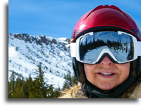 Odbicie gogli::Mammoth, Kalifornia, USA::
