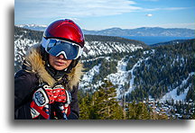 Widok na jezioro Tahoe::Palisades Tahoe, Kalifornia, USA::