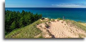 Widok na jezioro Górne::Wydmy wielkiego sobola, Michigan, USA::