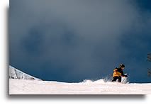 Narciarz w Big Sky::Montana, Stany Zjednoczone::