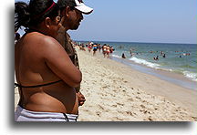 Miejscowi na plaży::New Jersey, Stany Zjednoczone::